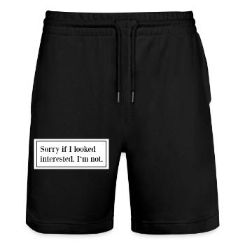 Sarcastic ironic sarcasm irony saying - Stanley/Stella Trainer Unisex Organic Jogging Shorts - black - Front - Nik (191cm) & Marisol (170cm)