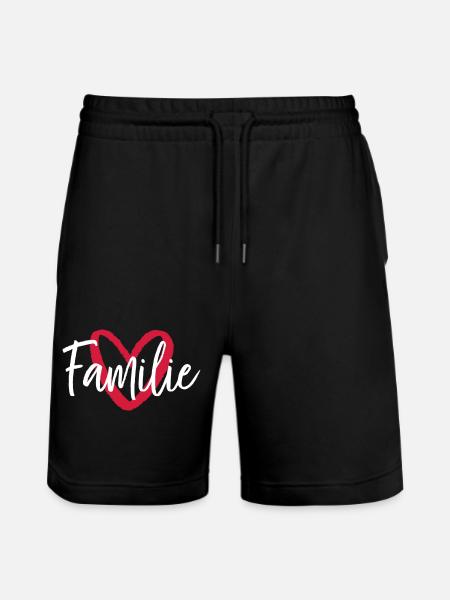 Family Heart I Partner Look Parents Kids - Stanley/Stella Trainer Unisex Organic Jogging Shorts - black
