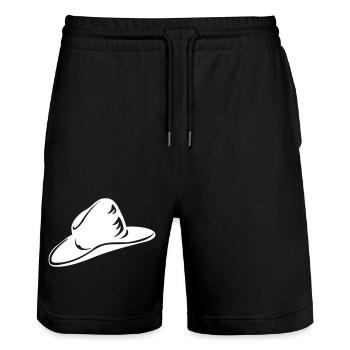 Ein weißer Hut - Stanley/Stella Unisex Bio Joggingshorts Trainer  - Schwarz - Vorne - Nik (191cm) & Marisol (170cm)