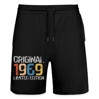 1969 Vintage Retro Birthday - Stanley/Stella Trainer Unisex Organic Jogging Shorts - black - Front - Nik (191cm) & Marisol (170cm)