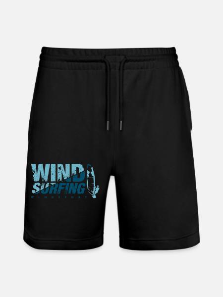 WINDSURFING BLEU windsurfing - Stanley/Stella Trainer Unisex Organic Jogging Shorts - black