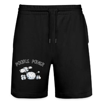 Poodle Power - Stanley/Stella Unisex Bio Joggingshorts Trainer  - Schwarz - Vorne - Nik (191cm) & Marisol (170cm)