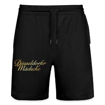 Düsseldorfer Mädsche - Mädchen aus Düsseldorf - Stanley/Stella Unisex Bio Joggingshorts Trainer  - Schwarz - Vorne - Nik (191cm) & Marisol (170cm)