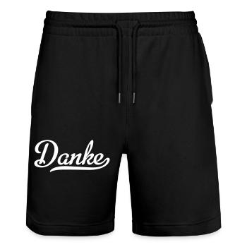 Thank you - Stanley/Stella Trainer Unisex Organic Jogging Shorts - black - Front - Nik (191cm) & Marisol (170cm)