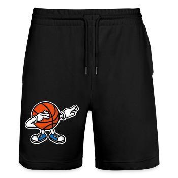 Dab dabbing basketball balle ball - Short de jogging bio TRAINER Stanley/Stella unisexe - noir - Devant - Nik (191cm) & Marisol (170cm)