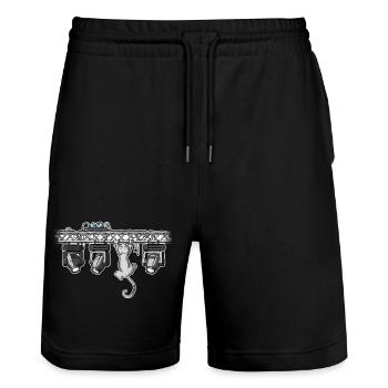 dmxcat - Stanley/Stella Trainer Unisex Organic Jogging Shorts - black - Front - Nik (191cm) & Marisol (170cm)