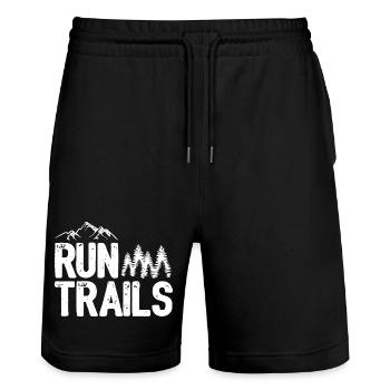 Run Trails - Short de jogging bio TRAINER Stanley/Stella unisexe - noir - Devant - Nik (191cm) & Marisol (170cm)