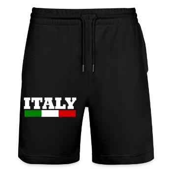 Italie drapeau - Short de jogging bio TRAINER Stanley/Stella unisexe - noir - Devant - Nik (191cm) & Marisol (170cm)