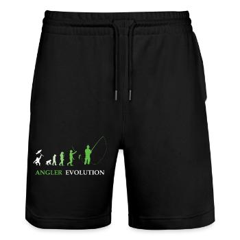 Angler Evolution - Fishing, Fisherman - Stanley/Stella Unisex Bio Joggingshorts Trainer  - Schwarz - Vorne - Nik (191cm) & Marisol (170cm)