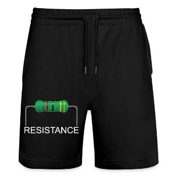 Resistance, 33 ohms, resistance, electrical engineering - Stanley/Stella Trainer Unisex Organic Jogging Shorts - black - Front - Nik (191cm) & Marisol (170cm)