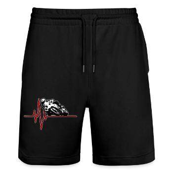 Impulsion de moto 1 - Short de jogging bio TRAINER Stanley/Stella unisexe - noir - Devant - Nik (191cm) & Marisol (170cm)