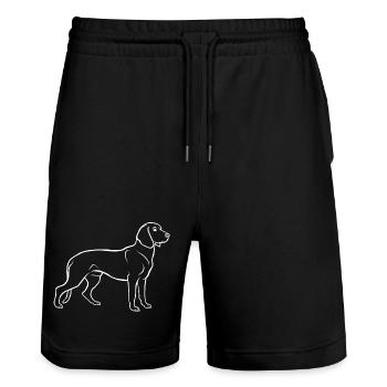 Chien de soudage hanovrien - Short de jogging bio TRAINER Stanley/Stella unisexe - noir - Devant - Nik (191cm) & Marisol (170cm)