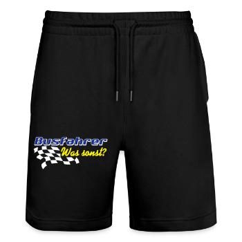 Busfahrer Bus Omnibus , Busfahrer was sonst (25) - Stanley/Stella Unisex Bio Joggingshorts Trainer  - Schwarz - Vorne - Nik (191cm) & Marisol (170cm)