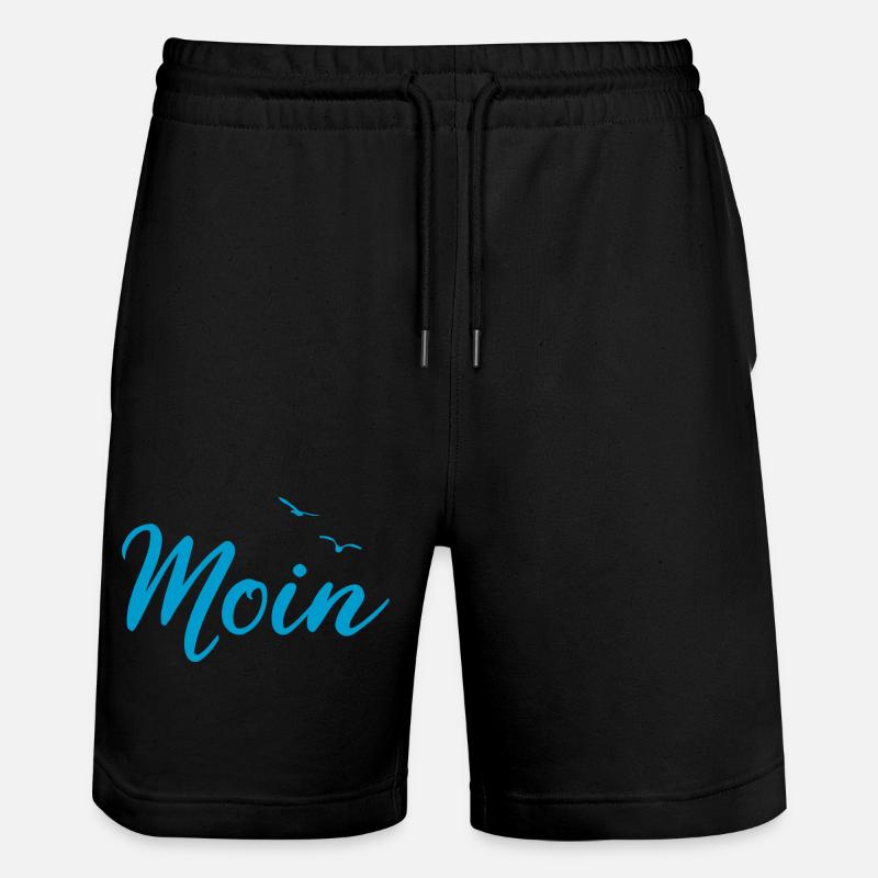 Moin - Spruch Design Geschenk - Stanley/Stella Unisex Bio Joggingshorts Trainer  - Schwarz