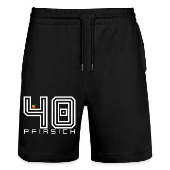 Pfirsich 40 Shirt Lustiger Geburtstag Spruch - Stanley/Stella Unisex Bio Joggingshorts Trainer  - Schwarz - Vorne - Nik (191cm) & Marisol (170cm)