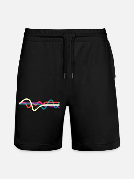 Lines - Stanley/Stella Trainer Unisex Organic Jogging Shorts - black