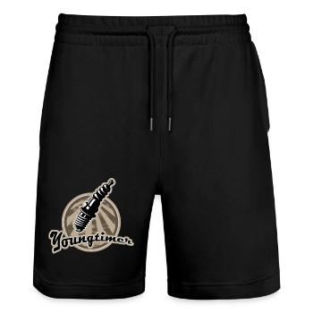 Bougie d'allumage Youngtimer rétro - Short de jogging bio TRAINER Stanley/Stella unisexe - noir - Devant - Nik (191cm) & Marisol (170cm)