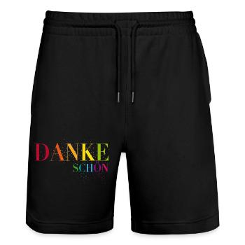 Ein Herzliches Dankeschön sagen - Stanley/Stella Unisex Bio Joggingshorts Trainer  - Schwarz - Vorne - Nik (191cm) & Marisol (170cm)