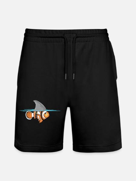 Clownfish with shark fin costume - Stanley/Stella Trainer Unisex Organic Jogging Shorts - black
