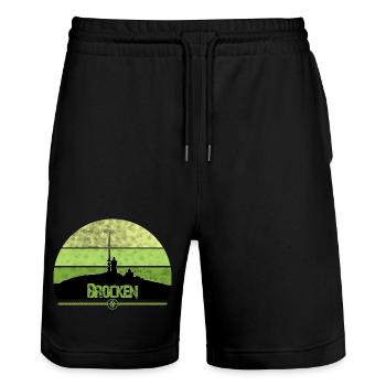 Harz Style - Brocken - Wir lieben den Harz - Stanley/Stella Unisex Bio Joggingshorts Trainer  - Schwarz - Vorne - Nik (191cm) & Marisol (170cm)