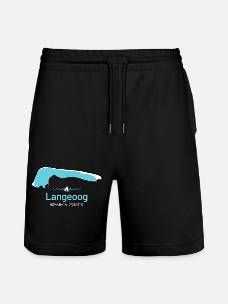 Langeoog | Design Map - Stanley/Stella Trainer Unisex Organic Jogging Shorts - black