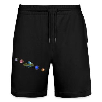 Syzygy Planetenring - Stanley/Stella Unisex Bio Joggingshorts Trainer  - Schwarz - Vorne - Nik (191cm) & Marisol (170cm)