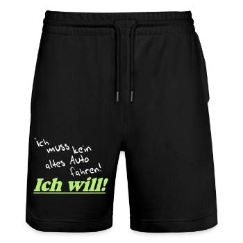 Auto Tuning Schrauber Kult Shirt, Altes Auto (25) - Stanley/Stella Unisex Bio Joggingshorts Trainer  - Schwarz - Vorne - Nik (191cm) & Marisol (170cm)