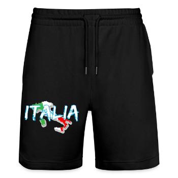 Italy Edo white boot - Stanley/Stella Trainer Unisex Organic Jogging Shorts - black - Front - Nik (191cm) & Marisol (170cm)