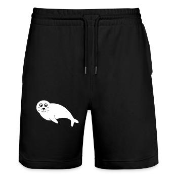 Seal Seal Animals Drôles Cadeaux Noël - Short de jogging bio TRAINER Stanley/Stella unisexe - noir - Devant - Nik (191cm) & Marisol (170cm)