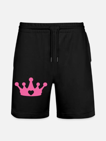 Rosa Prinzessinnenherzkrone - Stanley/Stella Unisex Bio Joggingshorts Trainer - Schwarz
