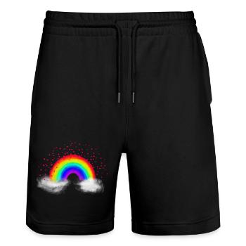 Nuages arc-en-ciel - Short de jogging bio TRAINER Stanley/Stella unisexe - noir - Devant - Nik (191cm) & Marisol (170cm)