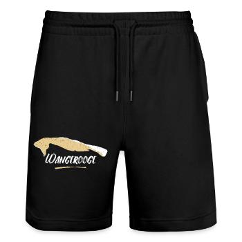 Wangerooge | Vintage Landkarte Retro - Stanley/Stella Unisex Bio Joggingshorts Trainer  - Schwarz - Vorne - Nik (191cm) & Marisol (170cm)