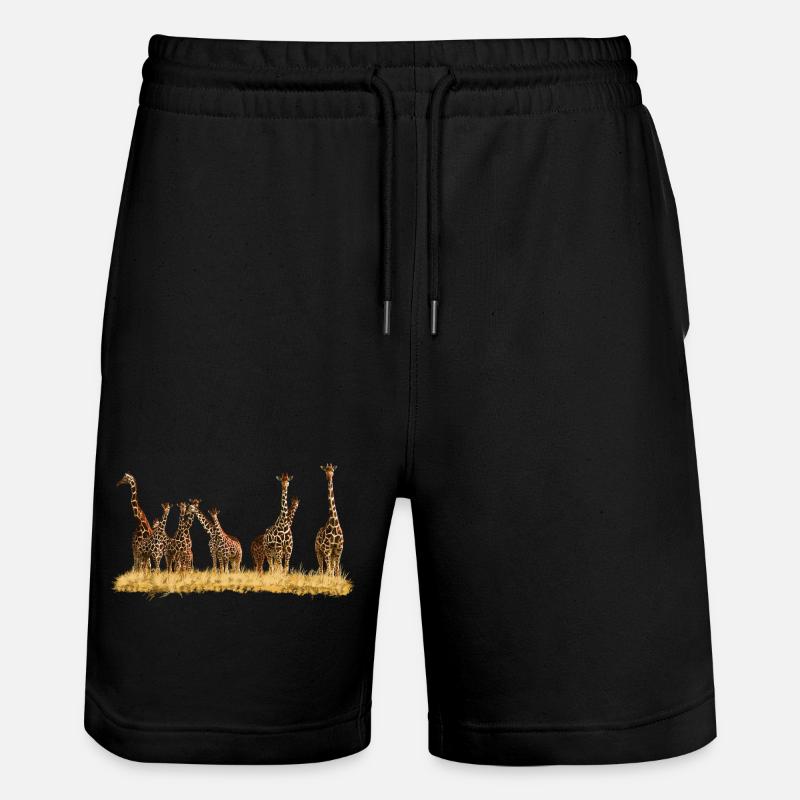 Giraffen - Stanley/Stella Unisex Bio Joggingshorts Trainer  - Schwarz