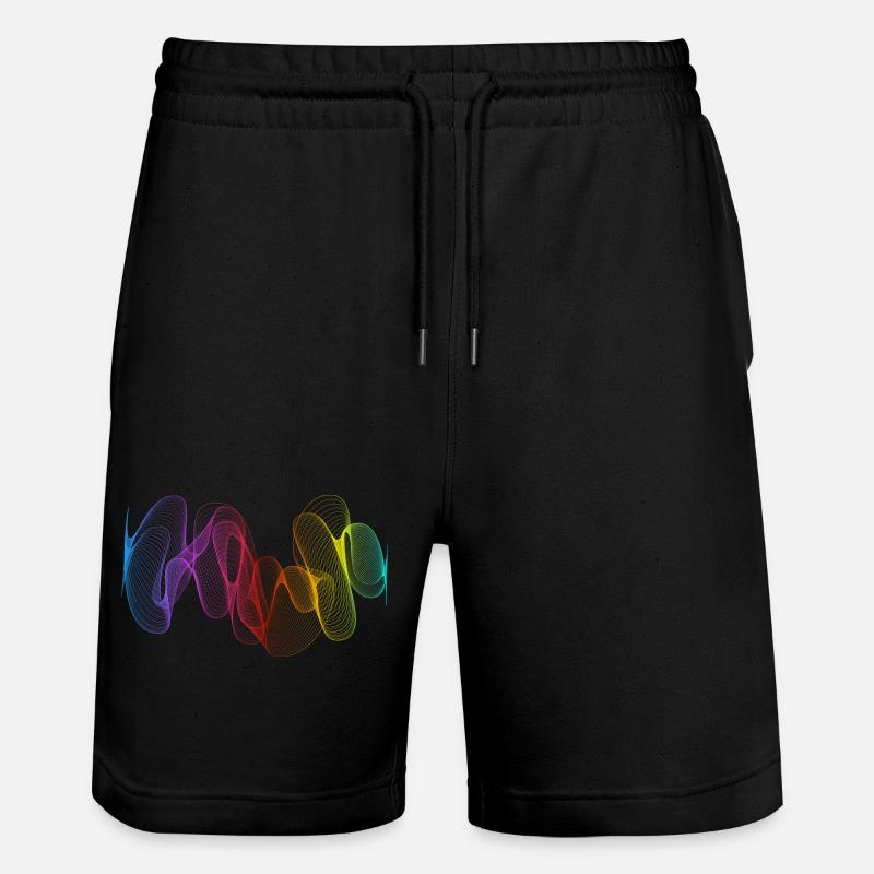 Lignes abstraites Design 02 - Short de jogging bio TRAINER Stanley/Stella unisexe - noir