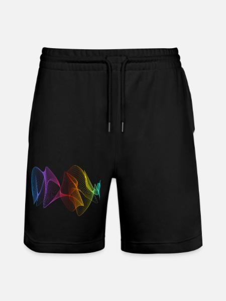Abstract Lines Design 01 - Stanley/Stella Trainer Unisex Organic Jogging Shorts - black