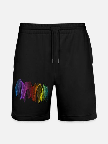 Abstract Lines Design 07 - Stanley/Stella Trainer Unisex Organic Jogging Shorts - black