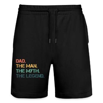 Dad The Man The Myth The Legend Father's Day - Stanley/Stella Unisex Bio Joggingshorts Trainer  - Schwarz - Vorne - Nik (191cm) & Marisol (170cm)