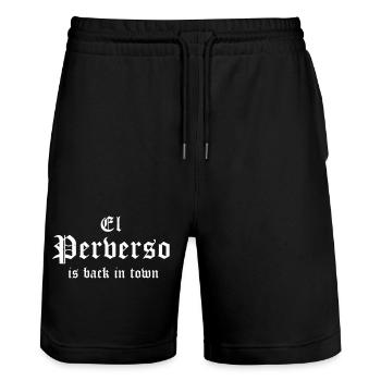 El Perverso is back in town - Stanley/Stella Unisex Bio Joggingshorts Trainer  - Schwarz - Vorne - Nik (191cm) & Marisol (170cm)