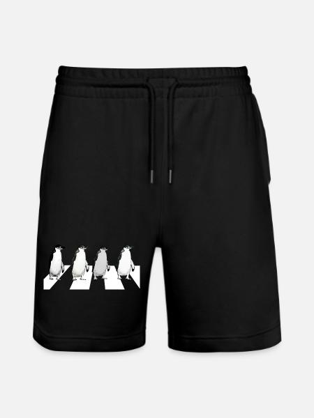 Abbey Road Penguins - Stanley/Stella Trainer Unisex Organic Jogging Shorts - black