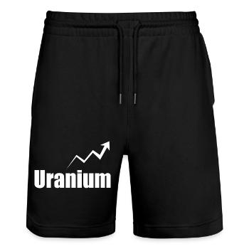 Uranium Investor Trading Chart Stock Market - Stanley/Stella Trainer Unisex Organic Jogging Shorts - black - Front - Nik (191cm) & Marisol (170cm)