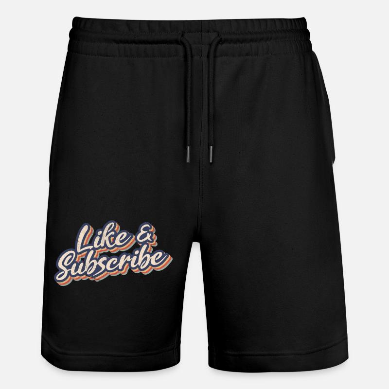 Like & Subscribe 70s Style - Stanley/Stella Unisex Bio Joggingshorts Trainer  - Schwarz