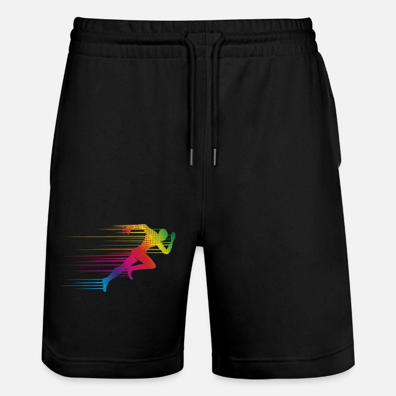 motif dynamique d'un coureur sprint - Short de jogging bio TRAINER Stanley/Stella unisexe - noir