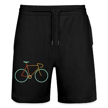 Racing bike colorful - Stanley/Stella Trainer Unisex Organic Jogging Shorts - black - Front - Nik (191cm) & Marisol (170cm)