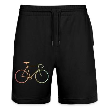 Racing bike colorful - Stanley/Stella Trainer Unisex Organic Jogging Shorts - black - Front - Nik (191cm) & Marisol (170cm)