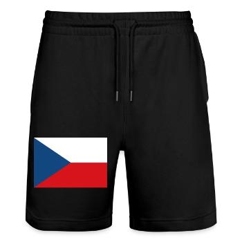 Drapeau de la République tchèque - Short de jogging bio TRAINER Stanley/Stella unisexe - noir - Devant - Nik (191cm) & Marisol (170cm)