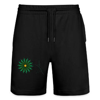 fleur verte - Short de jogging bio TRAINER Stanley/Stella unisexe - noir - Devant - Nik (191cm) & Marisol (170cm)