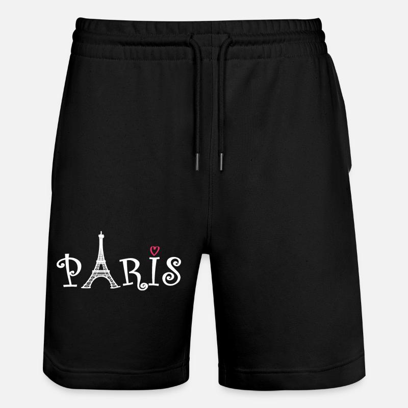 Paris (Paris) - Stanley/Stella Unisex Bio Joggingshorts Trainer  - Schwarz