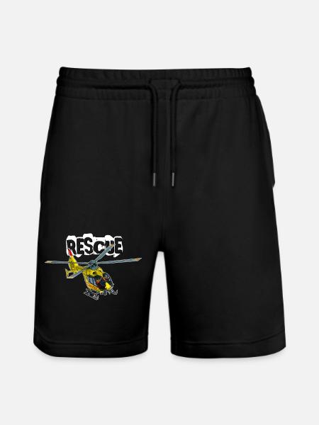 Helicopter rescue - Stanley/Stella Trainer Unisex Organic Jogging Shorts - black