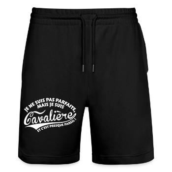 Parfaite Cavalière - Short de jogging bio TRAINER Stanley/Stella unisexe - noir - Devant - Nik (191cm) & Marisol (170cm)