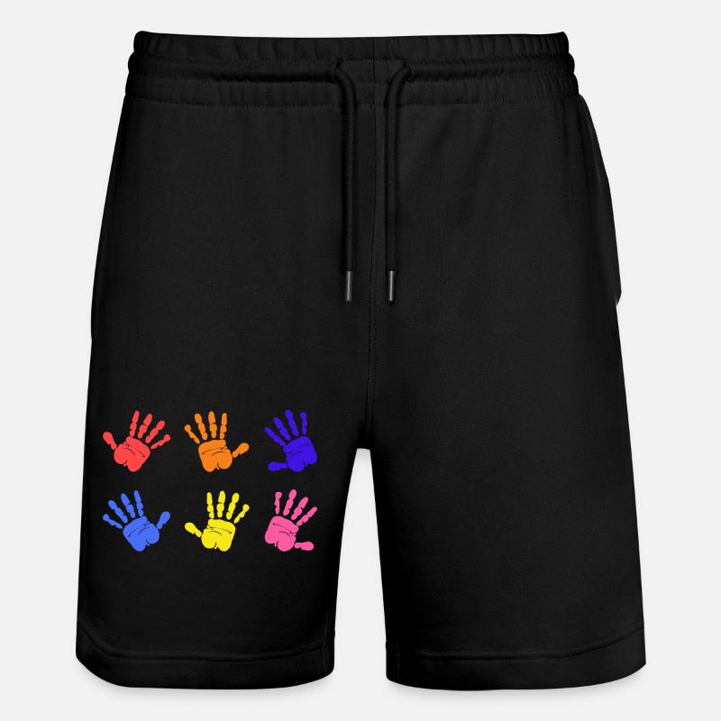 Empreintes de mains sur l’autisme - Short de jogging bio TRAINER Stanley/Stella unisexe - noir